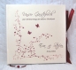 Preview: Personalisiertes Gästebuch zur Hochzeit mit Rosenranken und Schmetterlingen in Weinrot & Bordeaux